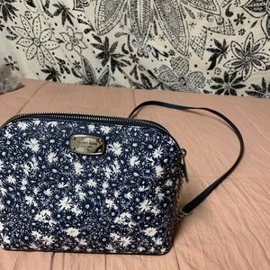 Michael Kors blue floral leather cross body